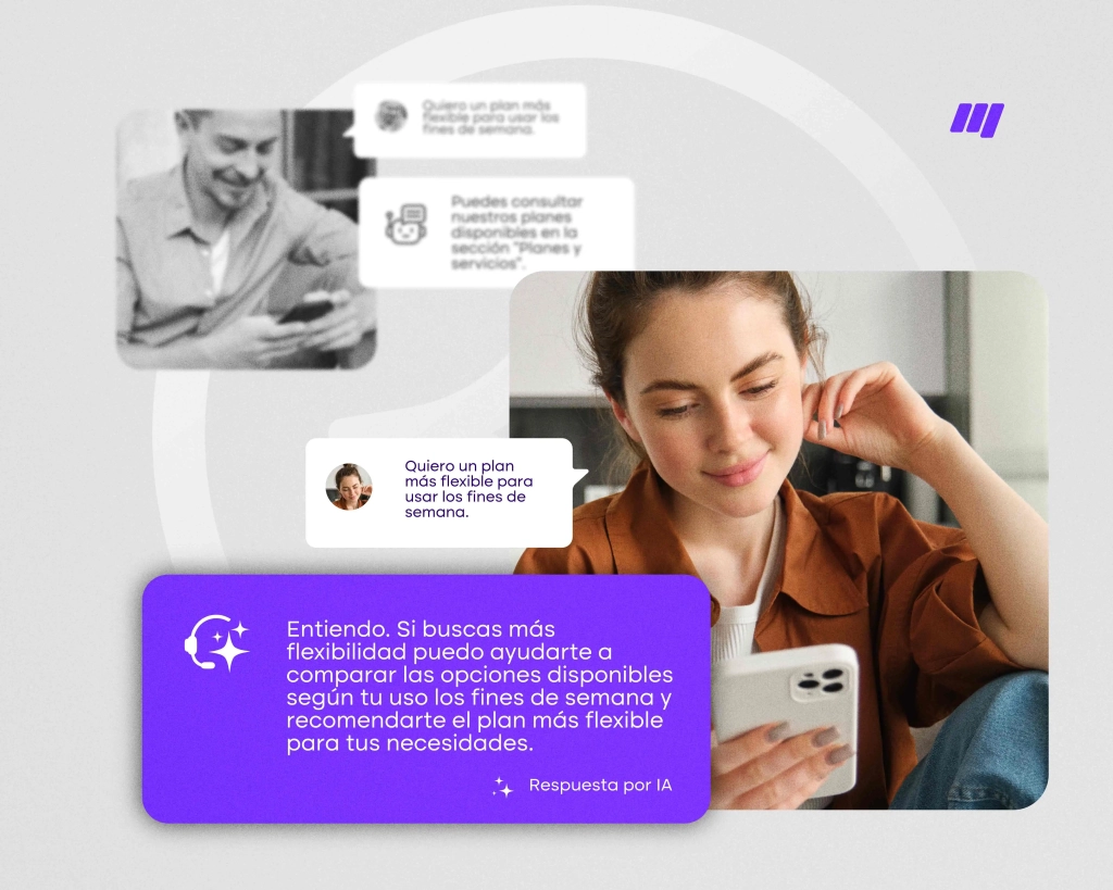 Comparación entre un Agente IA de WiseCX y un chatbot tradicional en la atención al cliente con IA generativa.